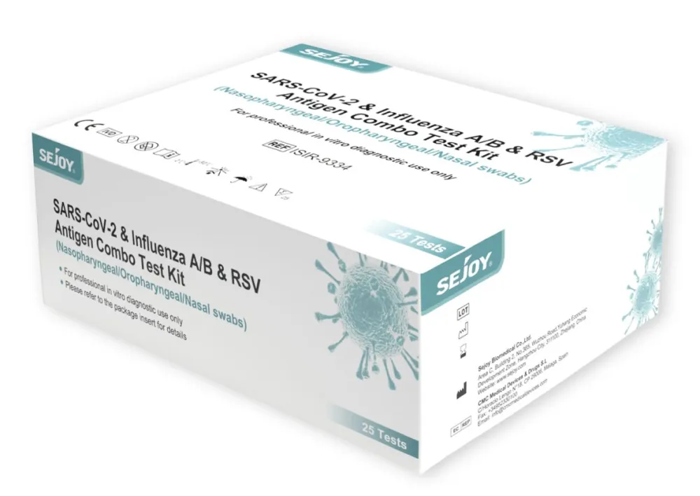 4 in 1 Sejoy Influenza A+B & RSV Antigen Combo Covid & Grippe-Schnelltest> Clearance