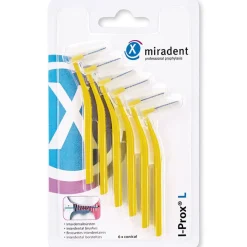 I-Prox® L – Interdentalbürsten 6er, Gelb – x-fine 0,5 mm|Miradent Outlet