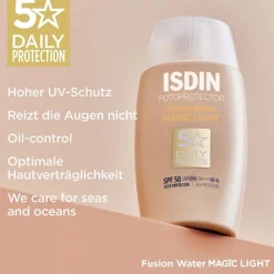 Fusion Water Magic Color Light LSF 50 getönter Sonnenschutz für das Gesicht|ISDIN