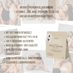 JIKOAII Kollagenpulver MENO - Kollagen mit Coenzym Q10, Zink, Spermidin & MSM - Menopausekomplex><noscript><img width=
