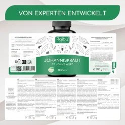 Johanniskraut Kapseln 180 St, Mit Natürliches Hypericin, Hergestellt in Deutschland –>Raibu Sale