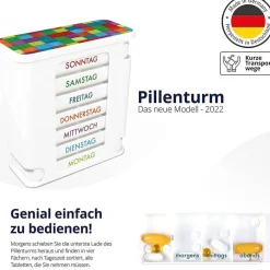Kerpers® Pillendose 7 Tage mit je 4 Fächer „Basic“ bunt><noscript><img width=
