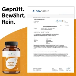 Kurkuma 95% Curcumin + Piperin + Vitamin C vegan R(h)ein Nutrition| Best