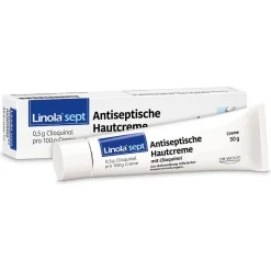Linola® sept Antiseptische Hautcreme mit Clioquinol – Wundcreme bei abgeschürfter, entzündeter oder eitriger Haut> Clearance