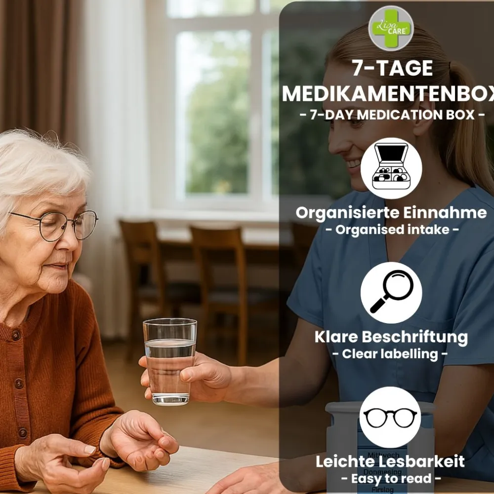 Tablettenbox - 7-Tage Medikamenten Dosierer - Tabletten Dispenser|LisaCARE