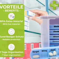 Tablettenbox - 7-Tage Medikamenten Dosierer - Tabletten Dispenser|LisaCARE
