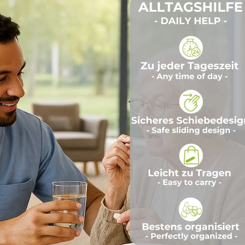 Tablettenbox - 7-Tage Medikamenten Dosierer - Tabletten Dispenser|LisaCARE