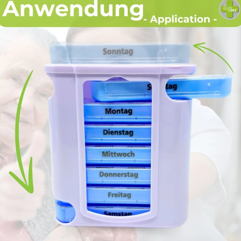 Tablettenbox - 7-Tage Medikamenten Dosierer - Tabletten Dispenser|LisaCARE