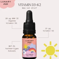LUNARY Kids Vitamin D3+K2 Tropfen Vegan> Hot