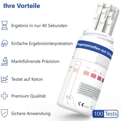 LuxmedIQ Keton Teststreifen – Ketose Teststreifen für Keto Ernährung & Diät| Clearance