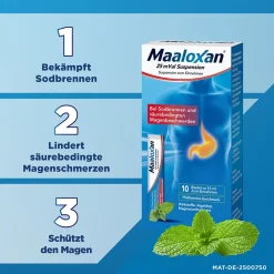 Maaloxan Suspension | Bei Sodbrennen & Magenschmerzen | Schnell & zuverlässig| Clearance