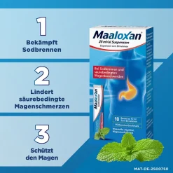 Suspension 250 ml | Bei Sodbrennen | Schützt den Magen zuverlässig|Maaloxan New