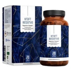Magnesium Komplex 180 vegane Kapseln hochdosiert 400 mg Bisglycinat Kraftreserve ®>NATURTREU Hot