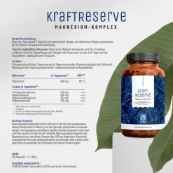 Magnesium Komplex 180 vegane Kapseln hochdosiert 400 mg Bisglycinat Kraftreserve ®><noscript><img width=