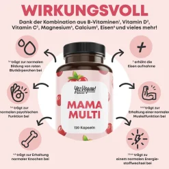 Mama Multi 3-in-1 – Vitamine mit Folsäure, Eisen, Biotin, B-Komplex, C & D für jede Phase><noscript><img width=