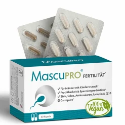 Fertilität | Fruchtbarkeit & Spermien | Folsäure, Q10 & Lycopin | Kinderwunsch Mann>MASCUPRO Sale