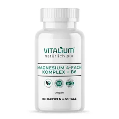 meinVitalium - Magnesium 4-fach Komplex + B6 Kapseln (ohne Oxid)| Best