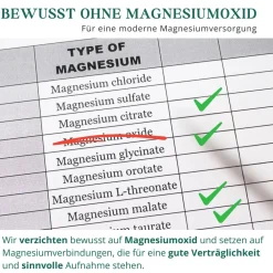 meinVitalium - Magnesium 4-fach Komplex + B6 Kapseln (ohne Oxid)| Best