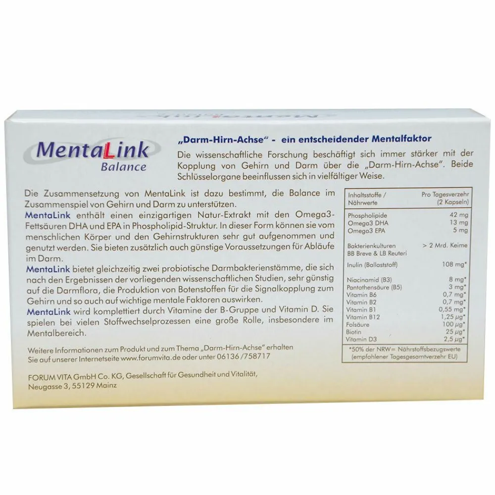 MentaLink Balance Omega 3 Darm-Hirn Achse - DHA EPA | Forum Vita®> Discount
