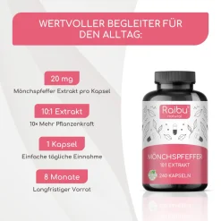 Mönchspfeffer Kapseln Hochdosiert, 20 mg pro Kapsel, 10:1 Extrakt, 240 St -><noscript><img width=
