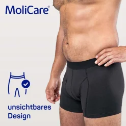 MEN – Diskrete waschbare Inkontinenzhose, schützende Boxershorts für sehr leichte Blasenschwäche, Größe M schwarz><noscript><img width=