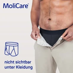 MEN – Diskrete waschbare Inkontinenzhose, schützende Boxershorts für sehr leichte Blasenschwäche, Größe M schwarz><noscript><img width=