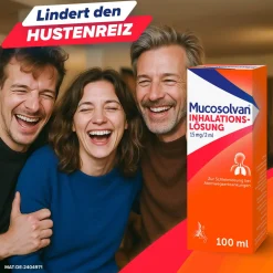 Inhalationslösung 2x 100ml | löst Schleim und lindert den Hustenreiz>Mucosolvan Hot