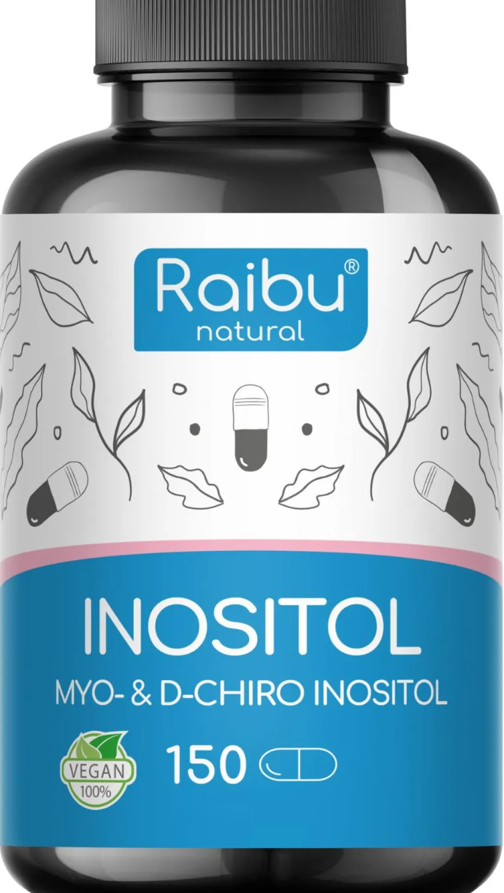 Myo Inositol & D-Chiro Kapseln, Hergestellt in Deutschland, 150 St -|Raibu Outlet