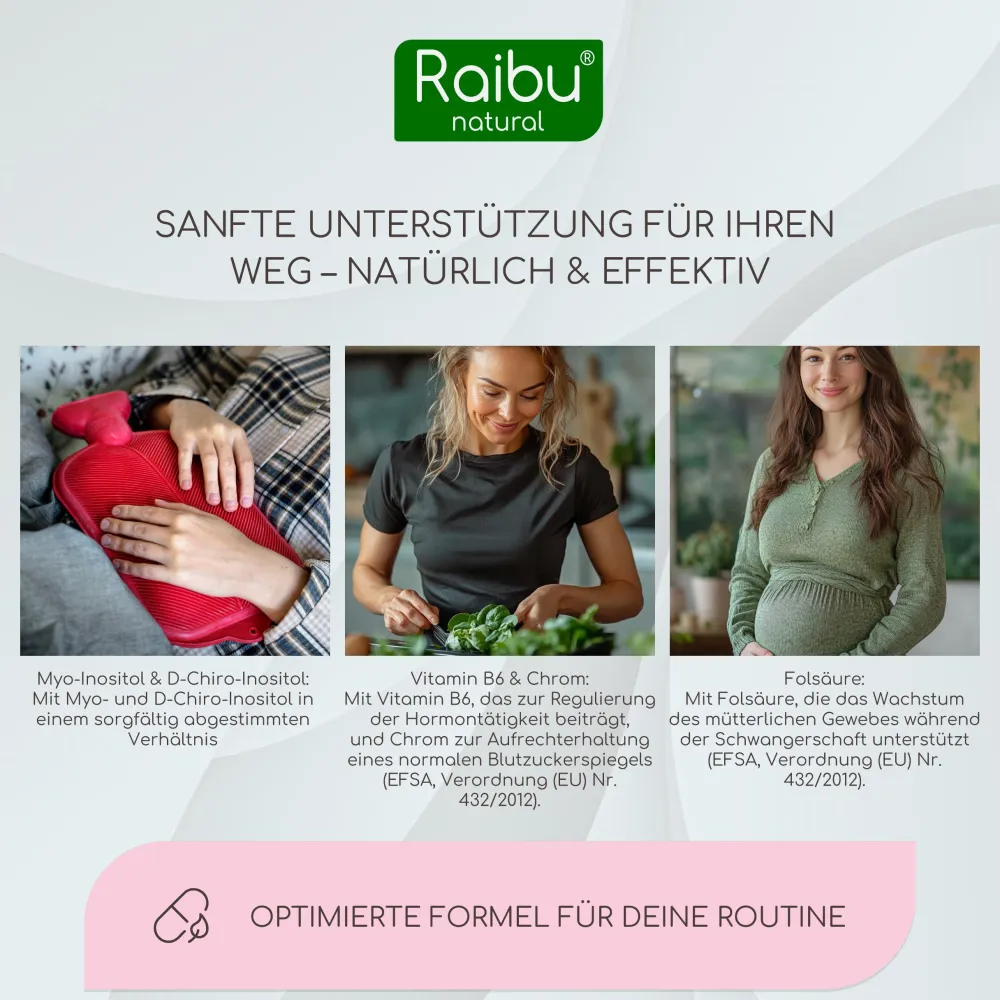 Myo Inositol & D-Chiro Kapseln, Hergestellt in Deutschland, 150 St -|Raibu Outlet