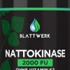Nattokinase 2000 FU - JAHRESVORRAT - 365 Kapseln je 100mg (20.000 FU/g) - Deutsche Marke - BLATTWERK>