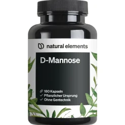D-Mannose – 180 Kapseln – 1800mg D-Mannose pro Tagesdosis – optimal dosiert>natural elements Discount
