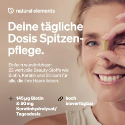 Haar Vitamine – 180 Kapseln mit Keratinhydrolysat, Biotin, Selen, Zink & mehr><noscript><img width=