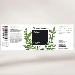 Kalium – 240 Kapseln 800 mg Kalium aus Kaliumcitrat/Tagesdosis – für Blutdruck>natural elements New