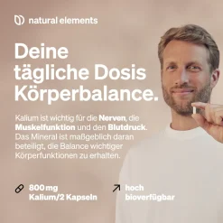 Kalium – 240 Kapseln 800 mg Kalium aus Kaliumcitrat/Tagesdosis – für Blutdruck><noscript><img width=