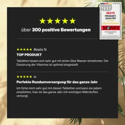 Multivitamin – 365 Tabletten Jahresvorrat – Vitamine A-Z, mit Vitamin K1 und K2|natural elements