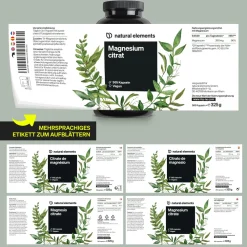 Premium Magnesiumcitrat – 365 Kapseln – 2320mg davon 360mg Magnesium/Tagesdosis|natural elements Hot