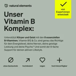 Vitamin B Komplex – 240 Tabletten – mit 8 essenziellen B-Vitaminen & Kofaktoren|natural elements Online