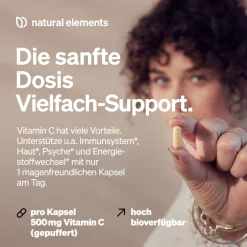 Vitamin C gepuffert 500mg – 365 Kapseln – magenschonend – pflanzliche Fermentation|natural elements Sale
