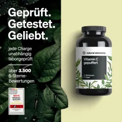Vitamin C gepuffert 500mg – 365 Kapseln – magenschonend – pflanzliche Fermentation|natural elements Sale