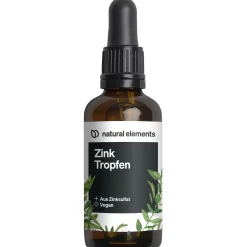 Zink Tropfen – 100ml – 15mg/Tagesdosis – Ionisches Zink (Zinksulfat) – Ohne Alkohol|natural elements Hot
