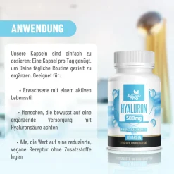 Natural Pro | Hyaluron Kapseln hochdosiert 500mg | Klare Inhaltsstoffe| New