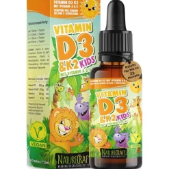 NatureCraft Vegan Vitamin D3+K2 Tropfen KIDS| Outlet