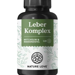 ® Leber Komplex - 120 Kapseln - Mariendistel, Cholin, Artischockenextrakt, Curcuma & Zink|NATURE LOVE Discount