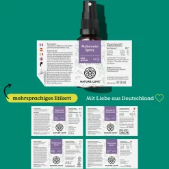 NATURE LOVE® Melatoninspray – geschmacksneutral – ohne Alkohol – 0,5mg Melatonin – Vit B1 & 6 – 30ml> Discount