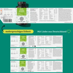 NATURE LOVE® Multivitamin Komplex – 180 Kapseln – Vit A-Z & Mineralstoffe – Grünteeextrakt><noscript><img width=