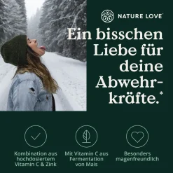 NATURE LOVE® Vitamin C Gepuffert & Zink – 180 Kapseln – hochdosiert 1000mg + 15mg Zink| Sale