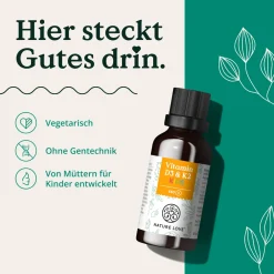 NATURE LOVE® Vitamin D3 + K2 Kinder (20ml) - 800 I.E. Vitamin D3/Tagesdosis - optimal für kids| Discount