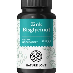 ® Zink - 365 Tabletten (1 Jahr) - Hochdosiert 25mg Zink-Bisglycinat - bioverfügbares Zinc|NATURE LOVE