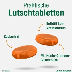 Benzydamin gegen akute Halsschmerzen - Honig-Orangengeschmack - zuckerfrei|neo-angin Discount