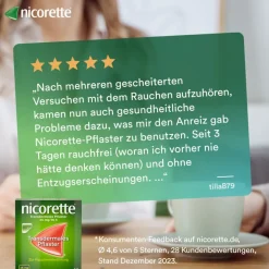 nicorette TX Pflaster mit 15 mg Nikotin zum Rauchen aufhören| Hot